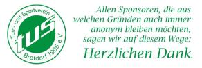 Herzlichen Dank an alle anonymen Sponsoren